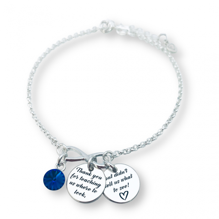 Bratara argint personalizata cu charm infinit - Cadou doamna invatatoare [2]