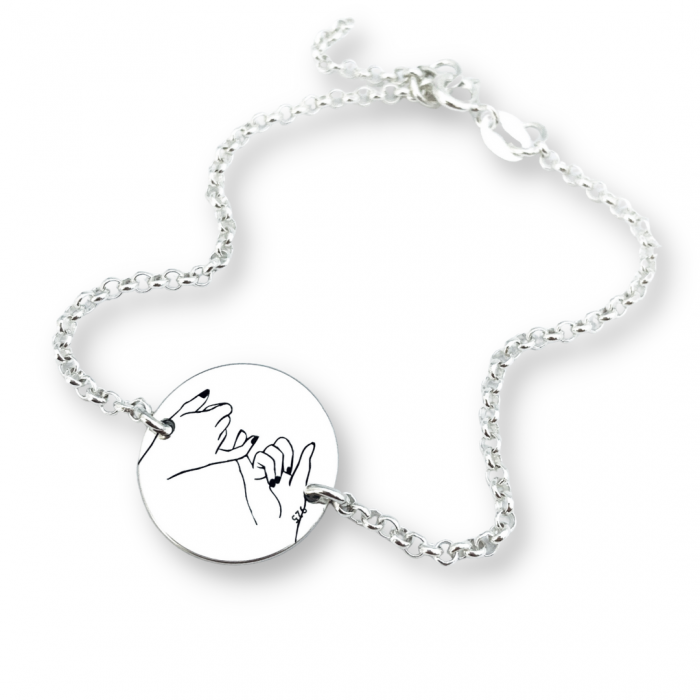 Bratara friendship personalizata argint Surori Together forever [3]