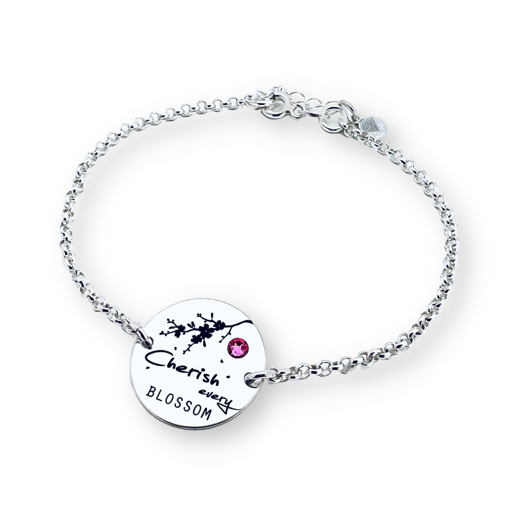 Bratara personalizata argint cristal Swarovski - Cherish Every Blossom [2]