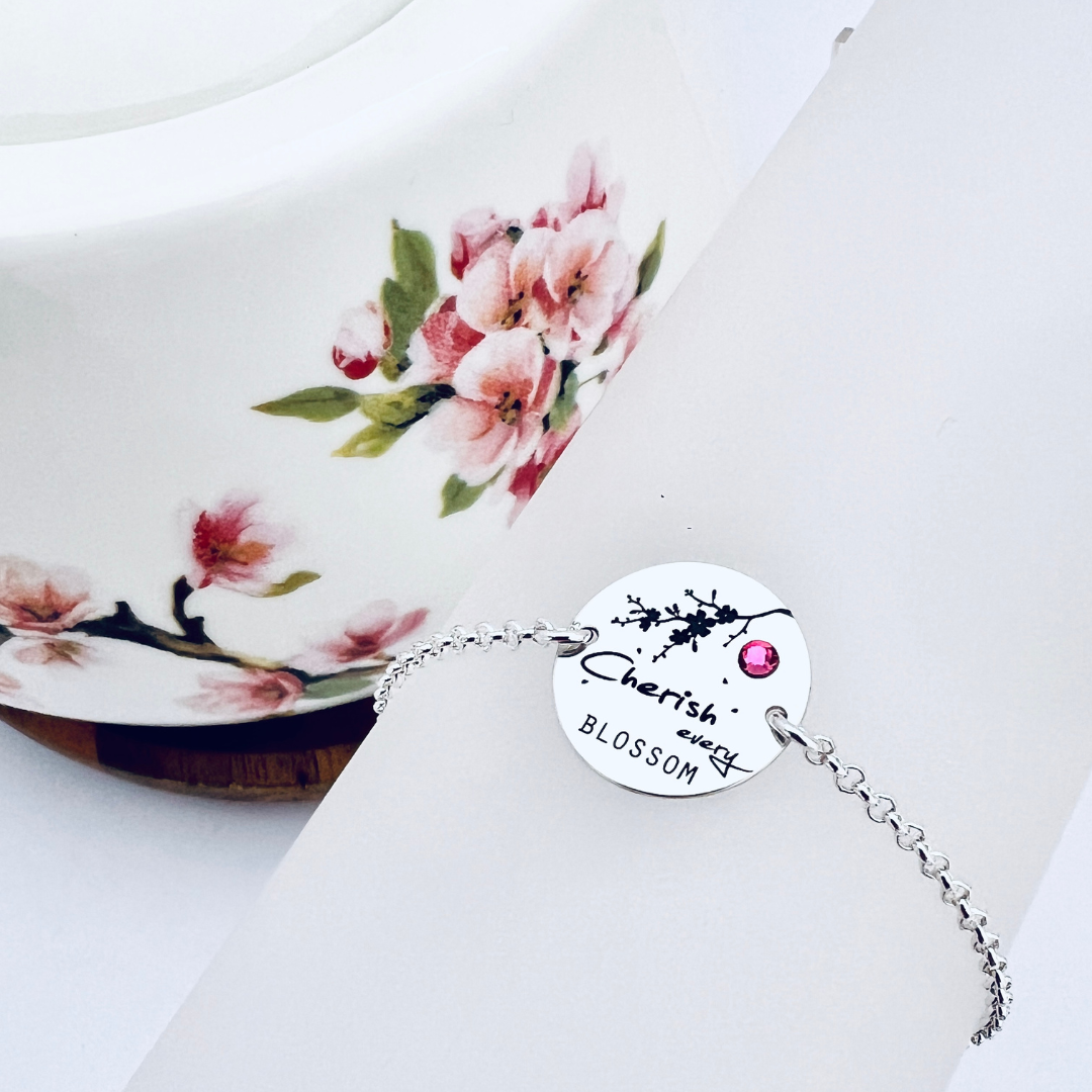 Bratara personalizata argint cristal Swarovski - Cherish Every Blossom [3]