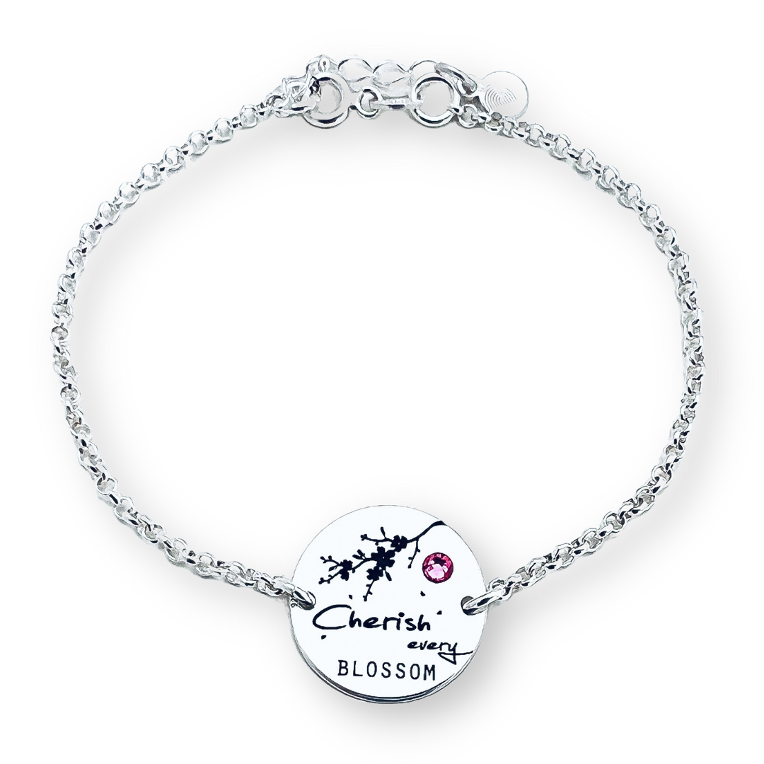 Bratara personalizata argint cristal Swarovski - Cherish Every Blossom [4]