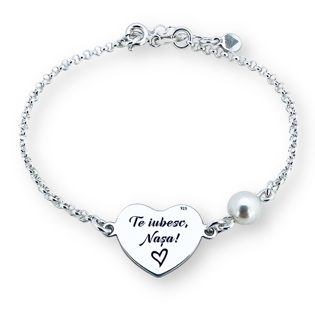 Bratara personalizata cadou Nasa din argint cu perla [2]