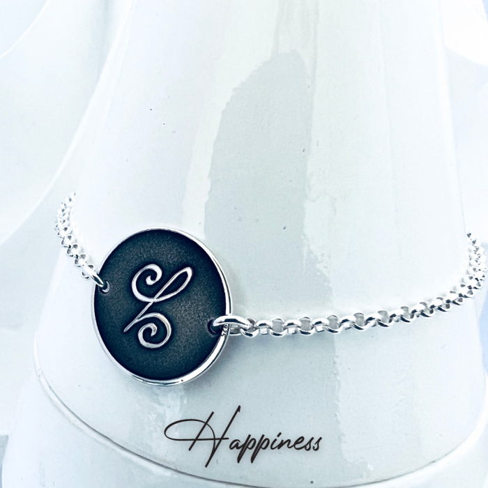 Bratara dama argint personalizata - Happiness [2]