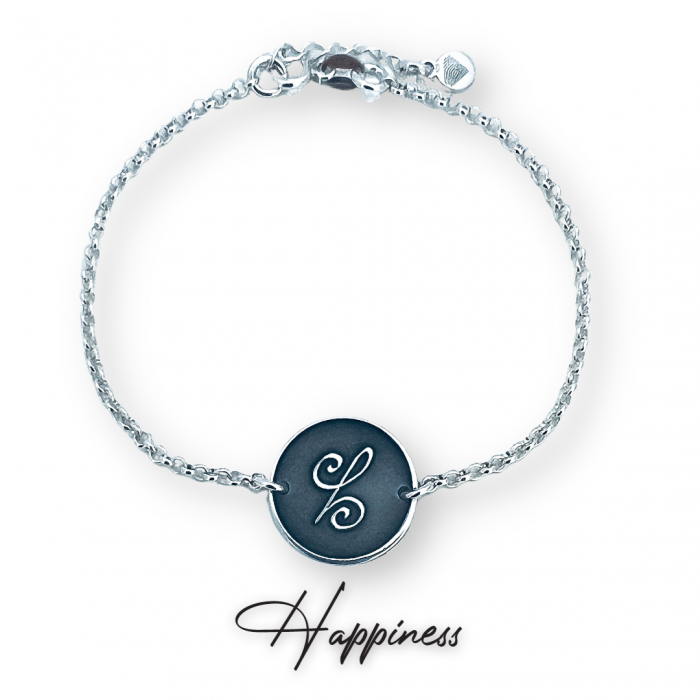 Bratara dama argint personalizata - Happiness [4]