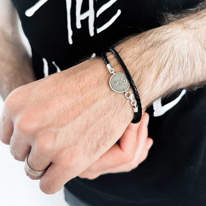 Bratara Personalizata Piele Barbati - Simbol Wisdom [4]