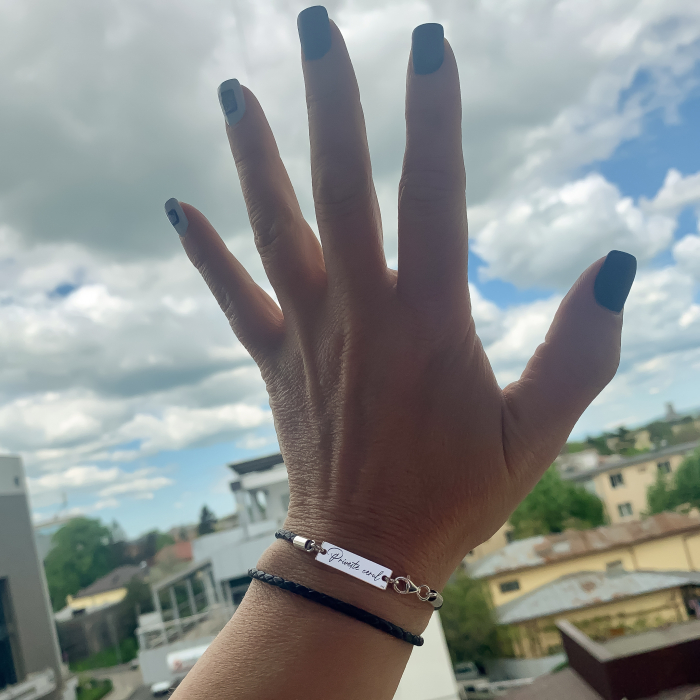 Bratara gravata din piele Priveste cerul [4]