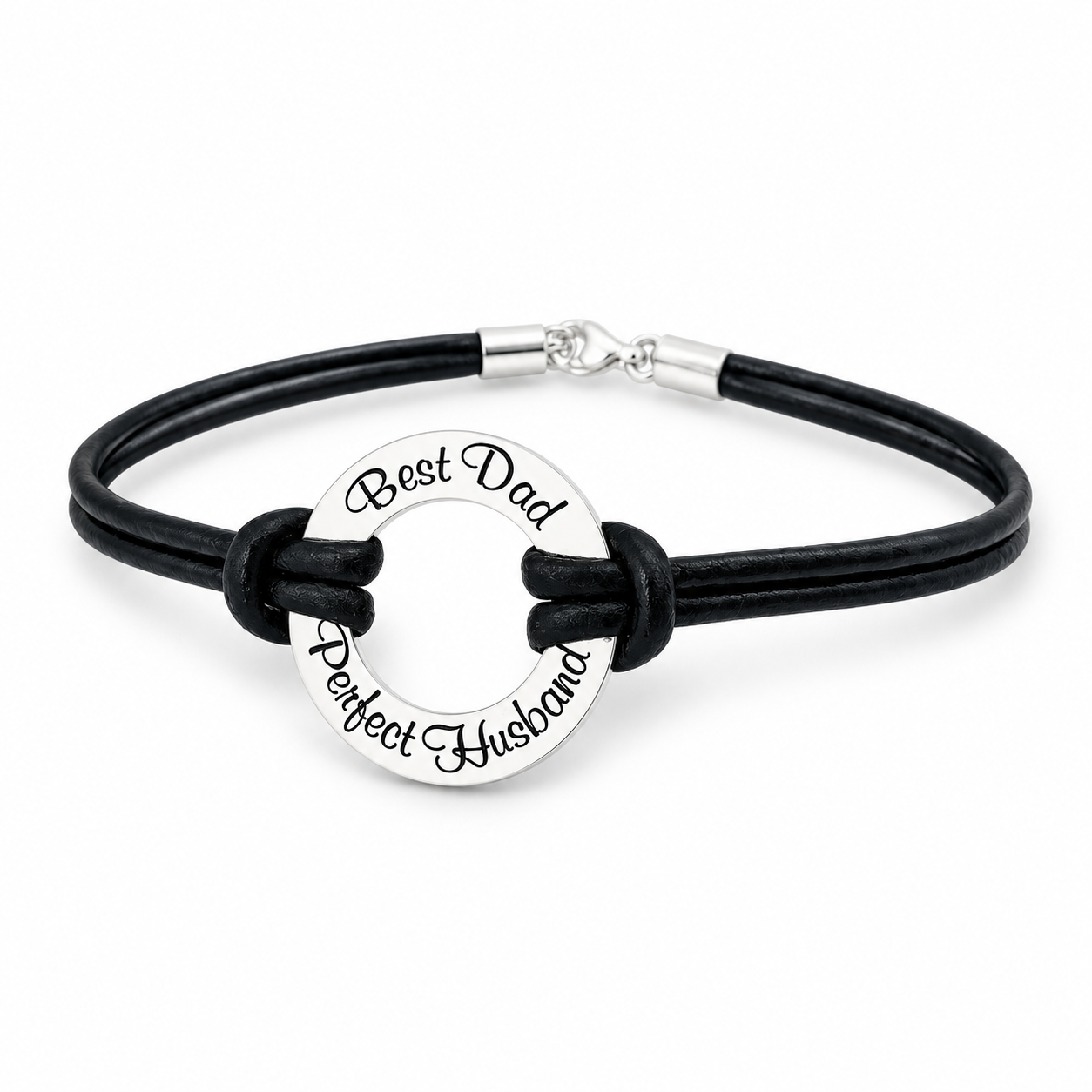 Bratara cu disc argint, personalizata pentru barbati - Best Dad... [2]