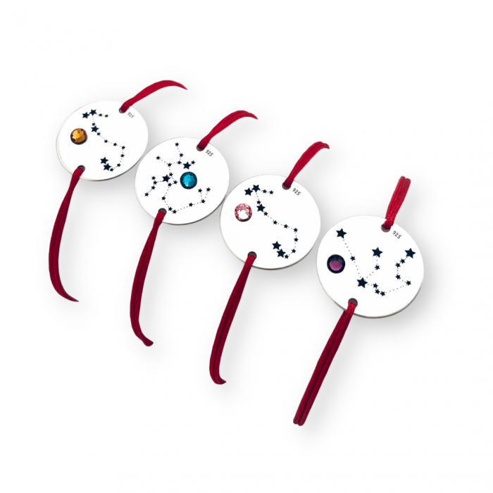 Bratara cu Constelatii, personalizata, cu banut argint si snur reglabil [3]