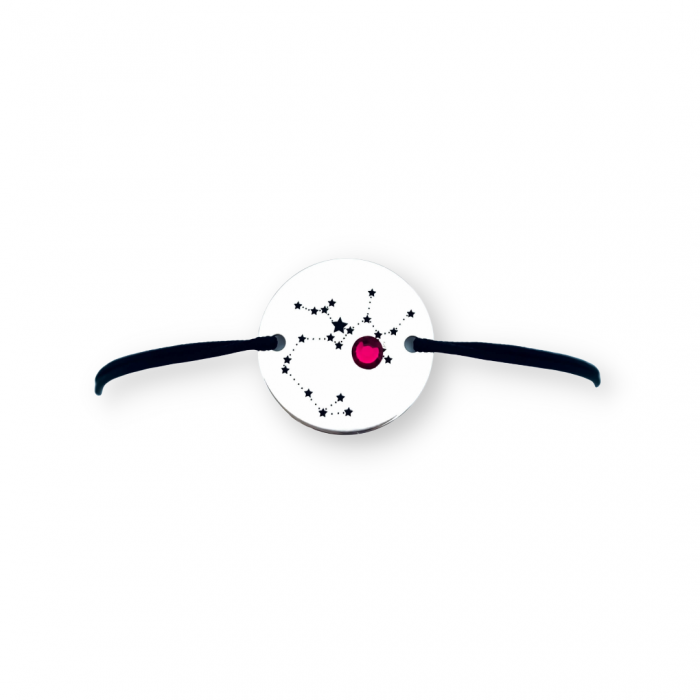 Bratara cu Constelatii, personalizata, cu banut argint si snur reglabil [2]