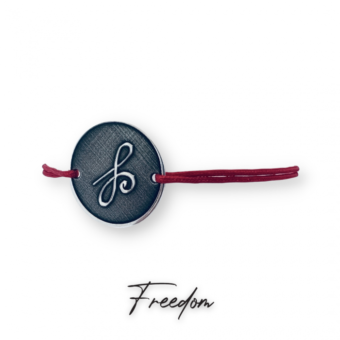 Bratara cu banut argint personalizata simboluri zibu Freedom [2]