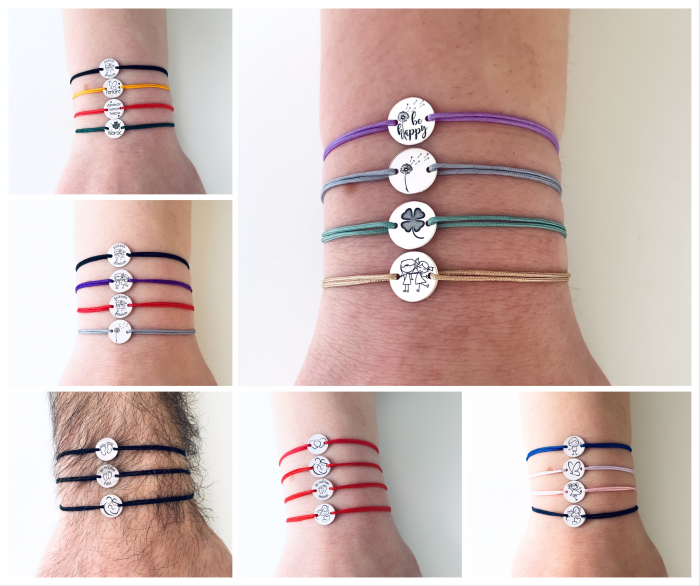 Bratara personalizata argint, snur reglabil Simboluri - Personally ME [3]