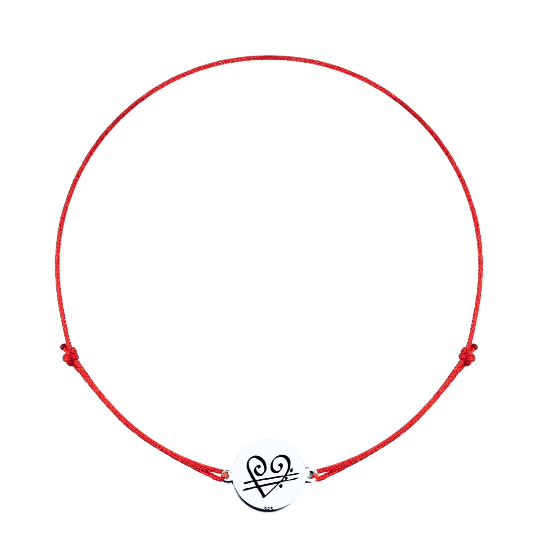 Bratara argint, banut personalizat snur reglabil - Simbol Unconditional Love [4]