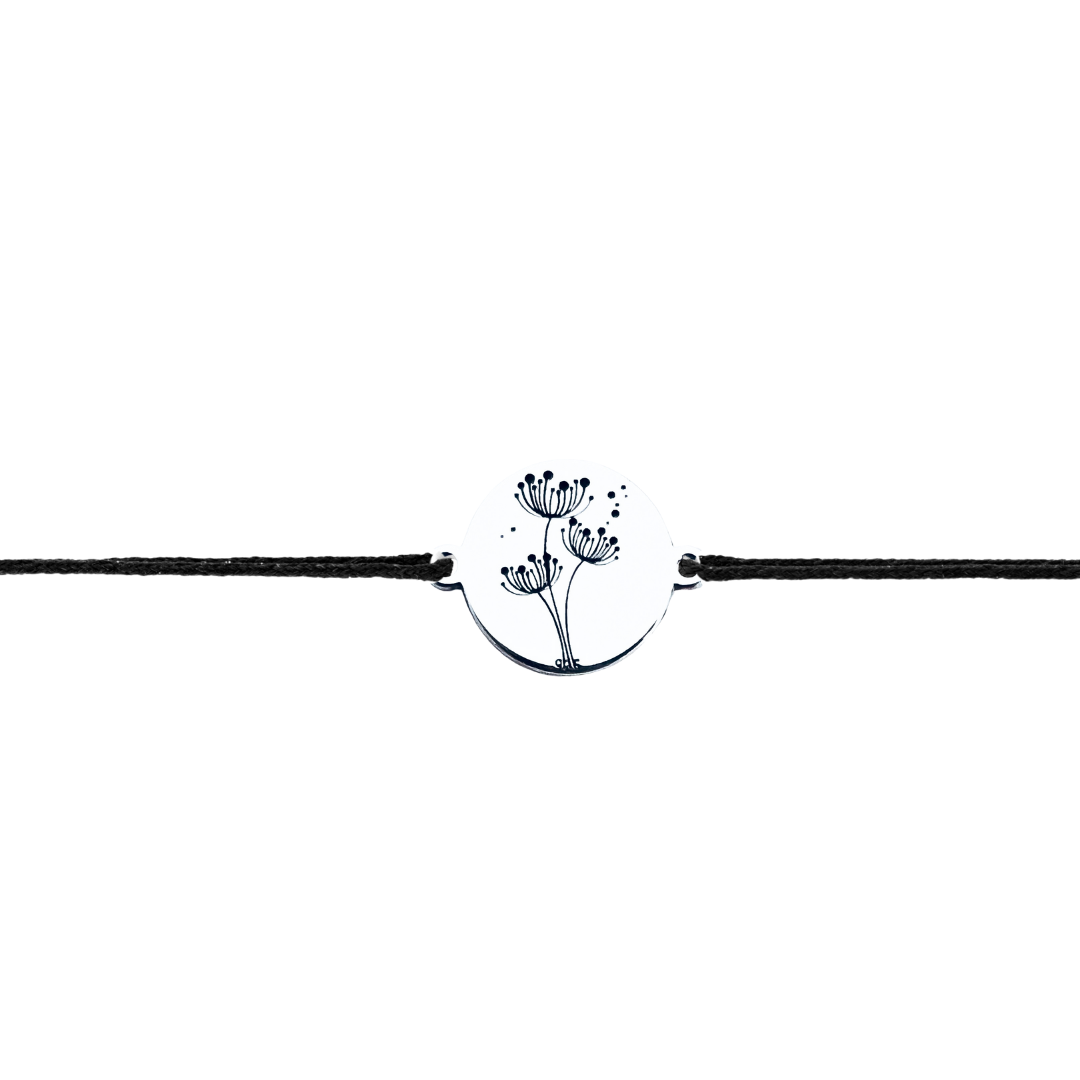 Brățară personalizată din argint, cu șnur reglabil – simbol Papadie [2]