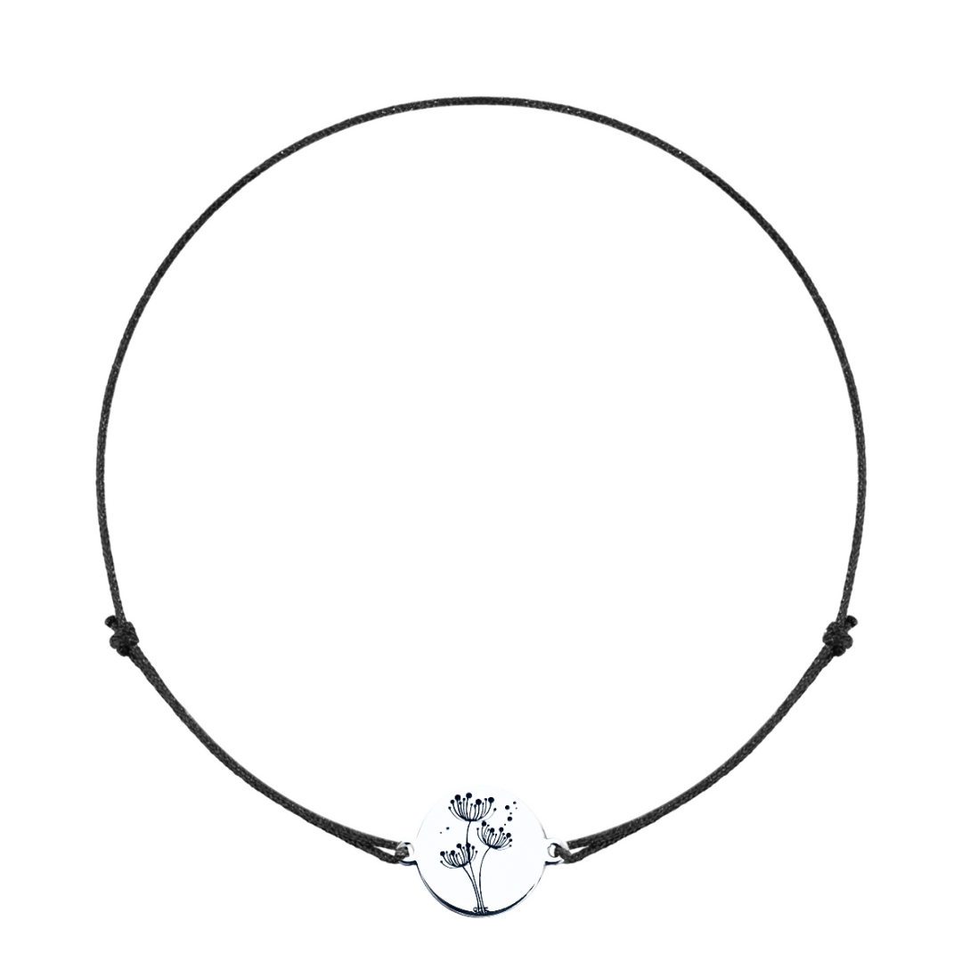 Brățară personalizată din argint, cu șnur reglabil – simbol Papadie [3]