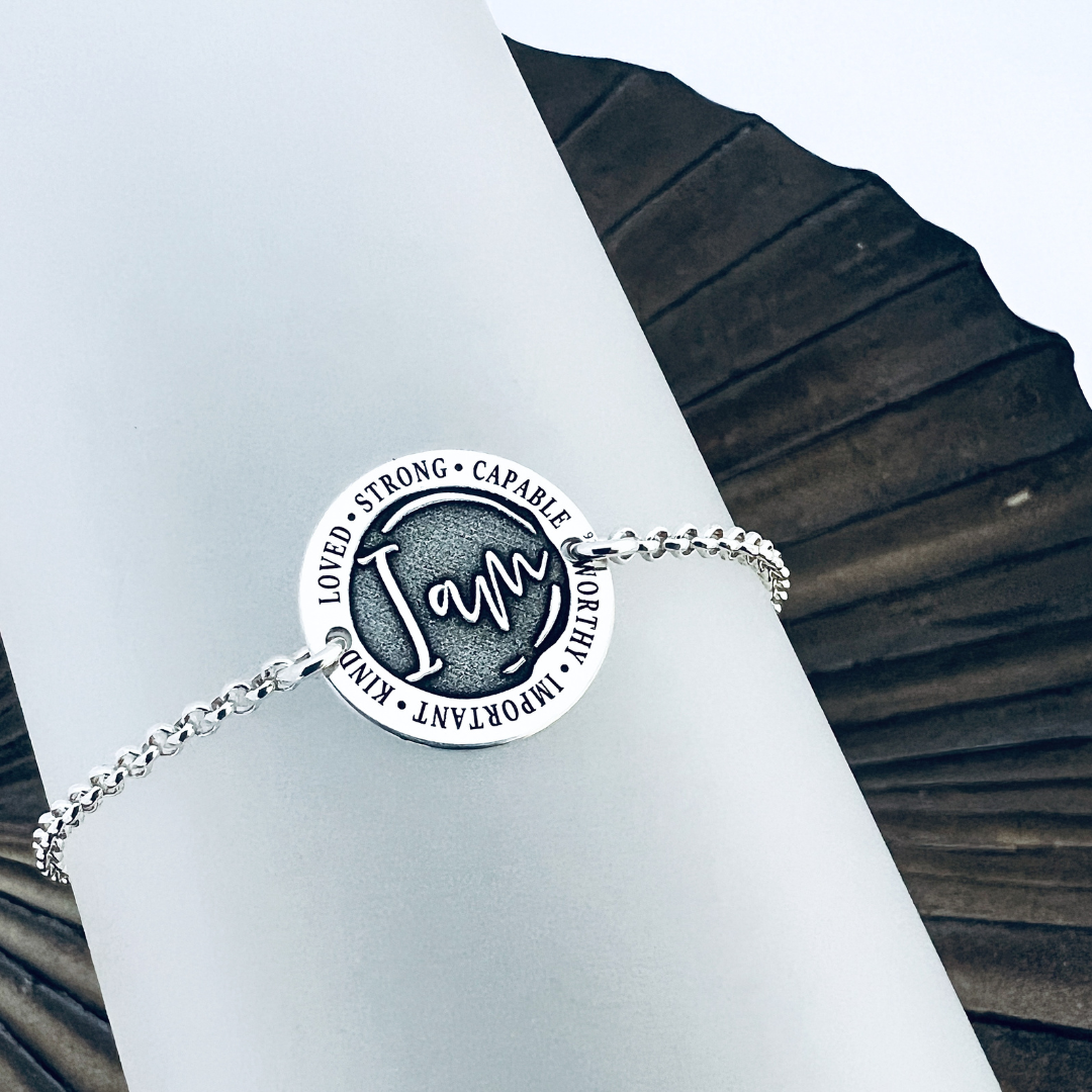 Bratara personalizata din argint - I Am - Puterea intentiei la mana ta [2]