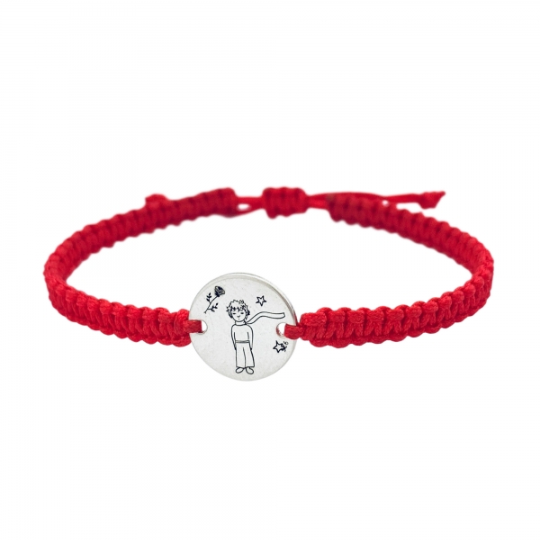 Bratara impletita copii personalizata, snur reglabil si pandantiv argint Little Dancer [2]