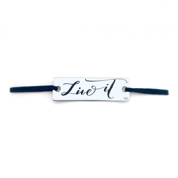 Bratara cu placuta argint personalizata Live it [2]