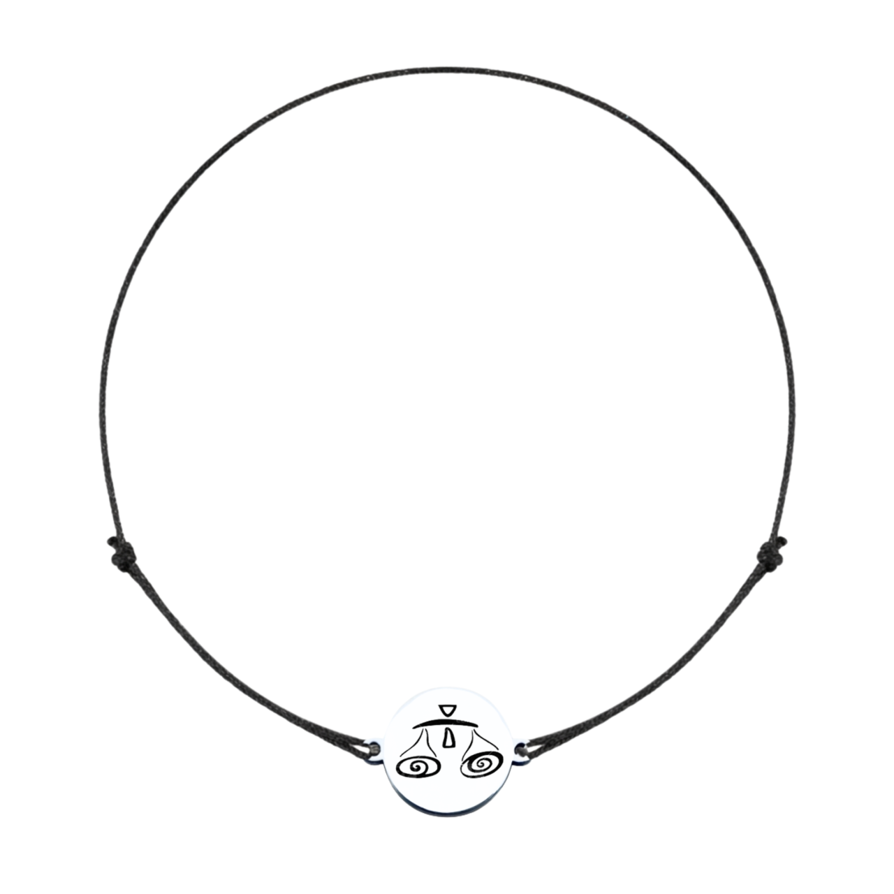 Bratara Zodie cu banut argint si snur reglabil - Zodia Balanta [3]