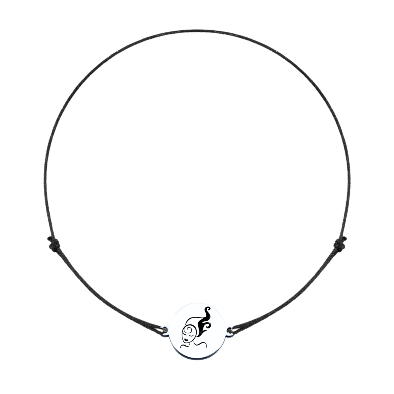 Bratara Zodie cu banut argint si snur reglabil - Zodia Fecioara [3]