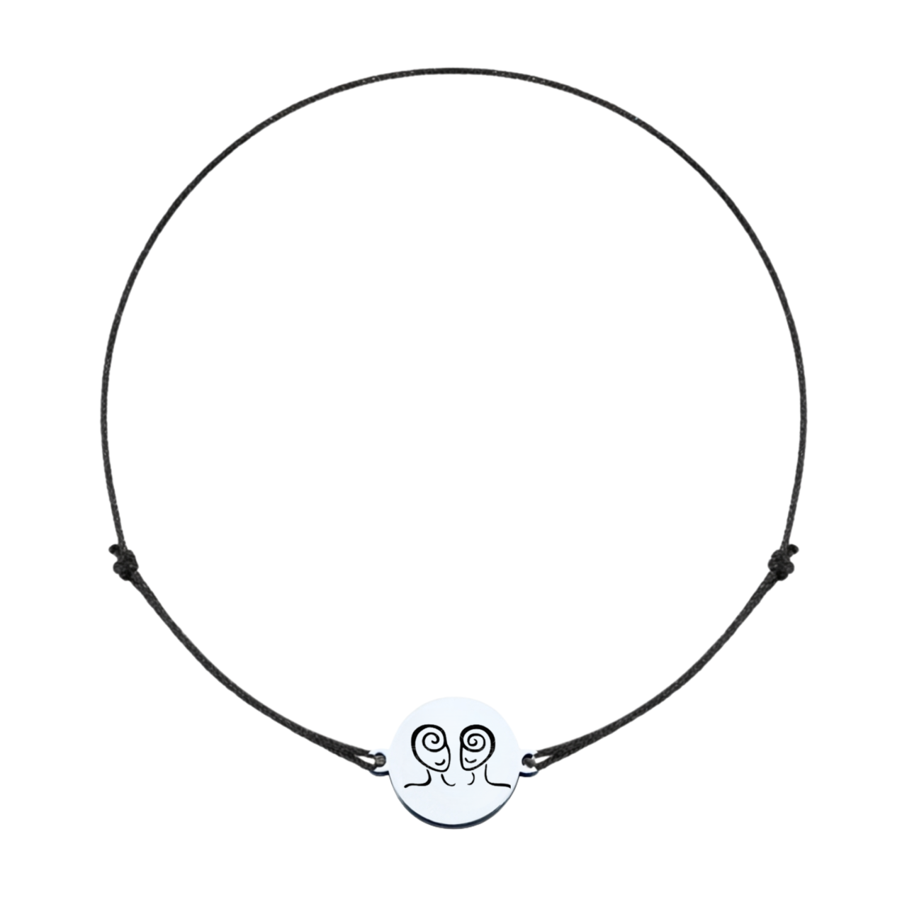 Bratara Zodie cu banut argint si snur reglabil - Zodia Gemeni [3]