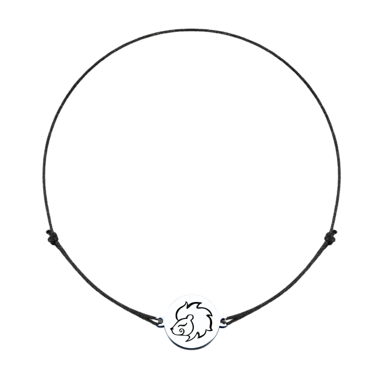 Bratara Zodie cu banut argint si snur reglabil - Zodia Leu [3]