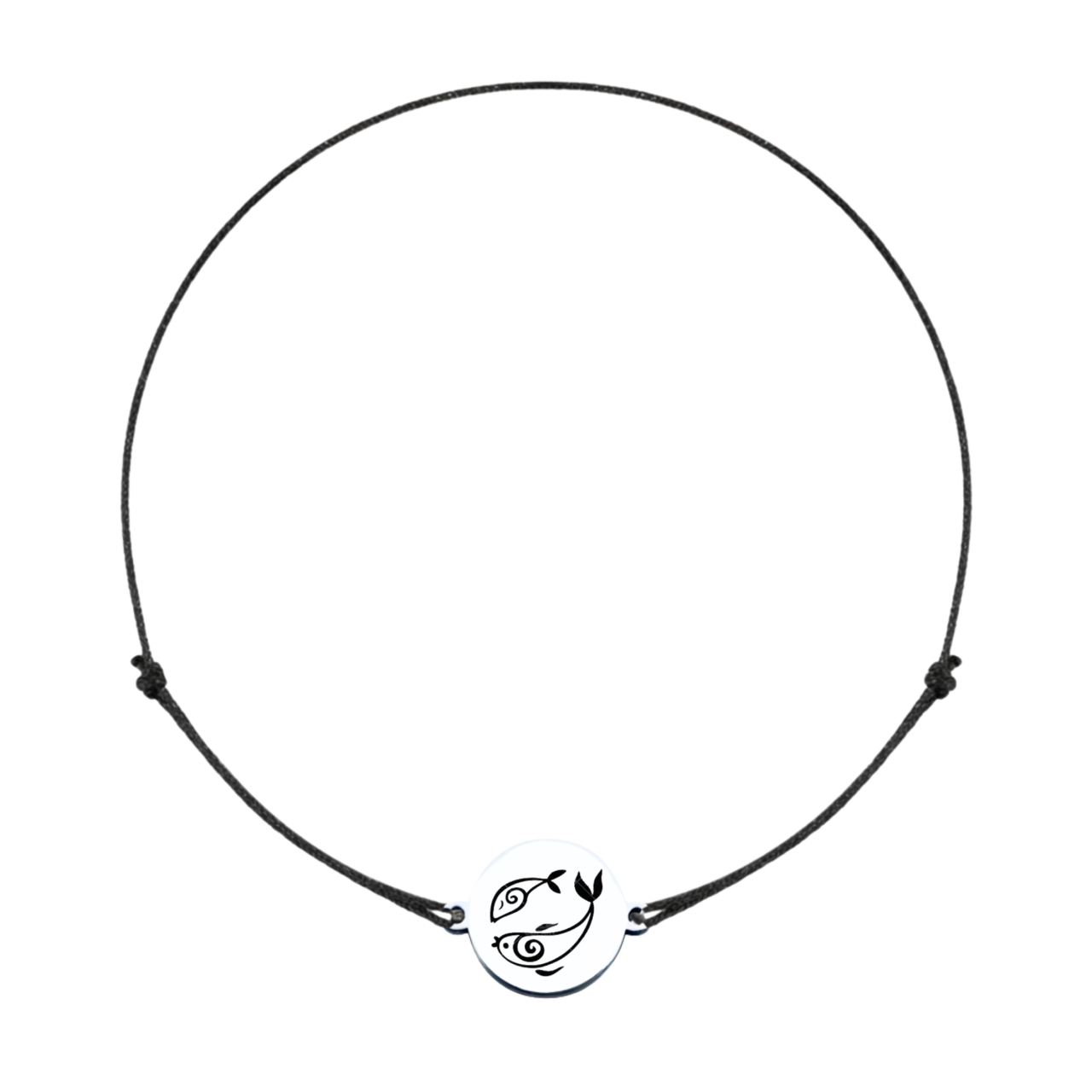 Bratara Zodie cu banut argint si snur reglabil - Zodia Pesti [3]