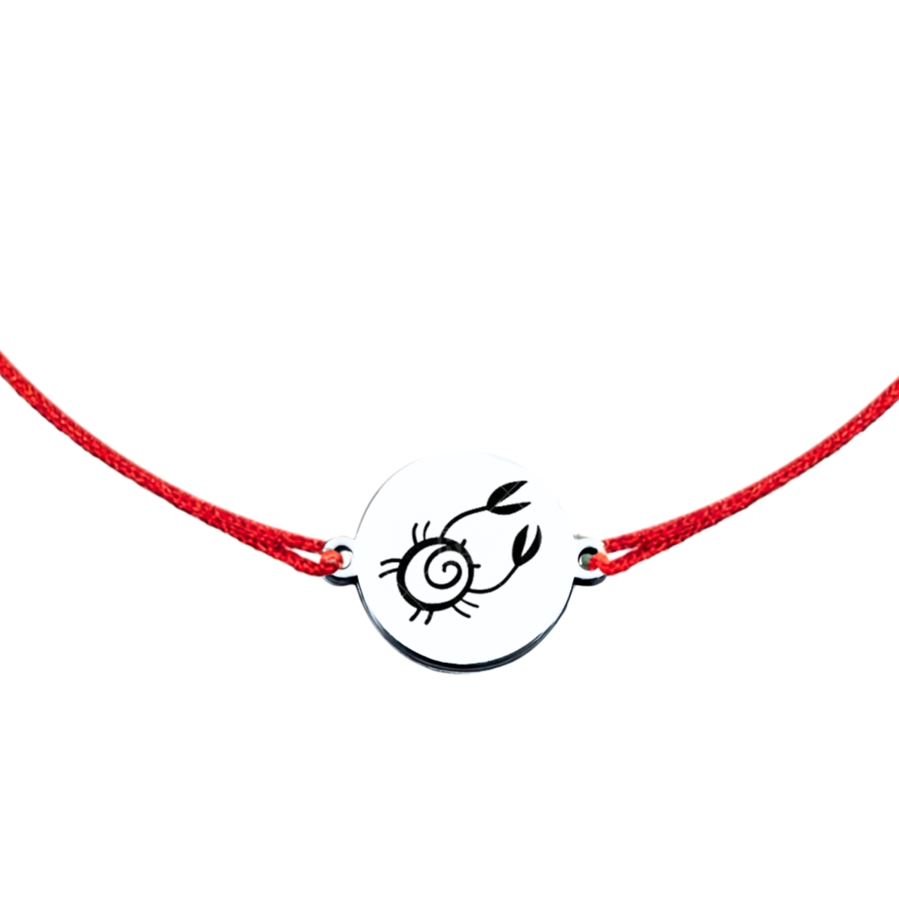 Bratara Zodie cu banut argint si snur reglabil - Zodia Rac [2]