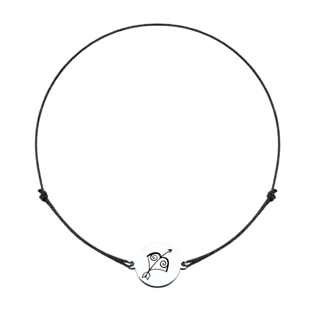 Bratara Zodie cu banut argint si snur reglabil - Zodia Sagetator [3]