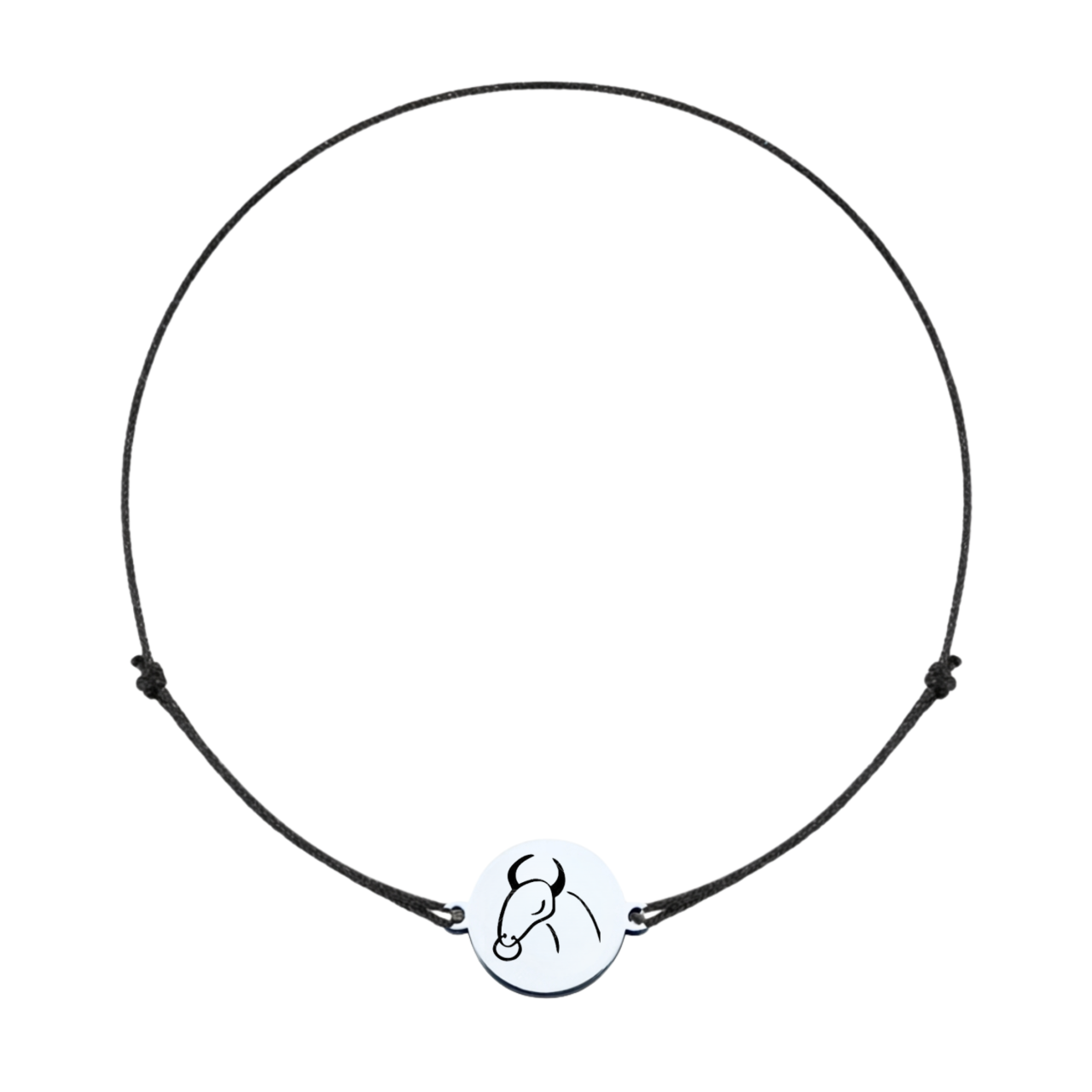 Bratara Zodie cu banut argint si snur reglabil - Zodia Taur [3]