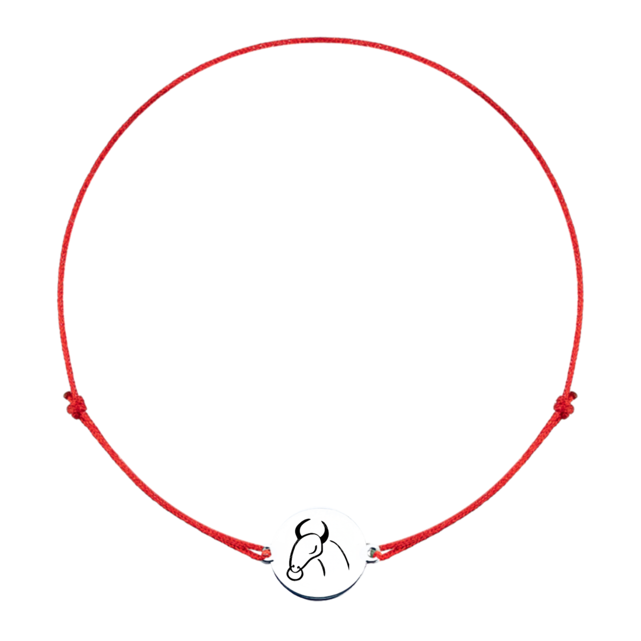 Bratara cu banut argint Zodie si snur reglabil - Taur [3]