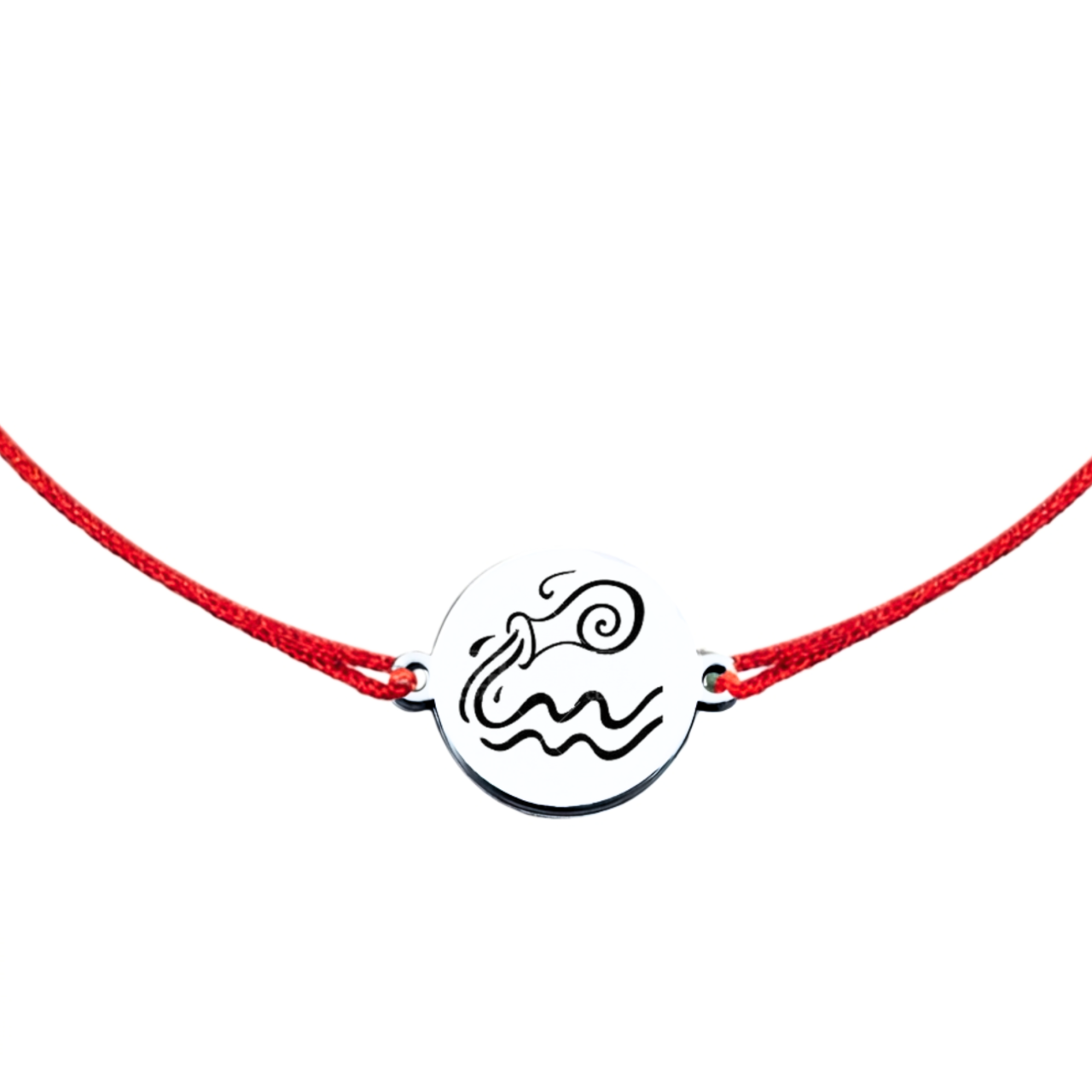 Bratara Zodie cu banut argint si snur reglabil - Zodia Varsator [2]