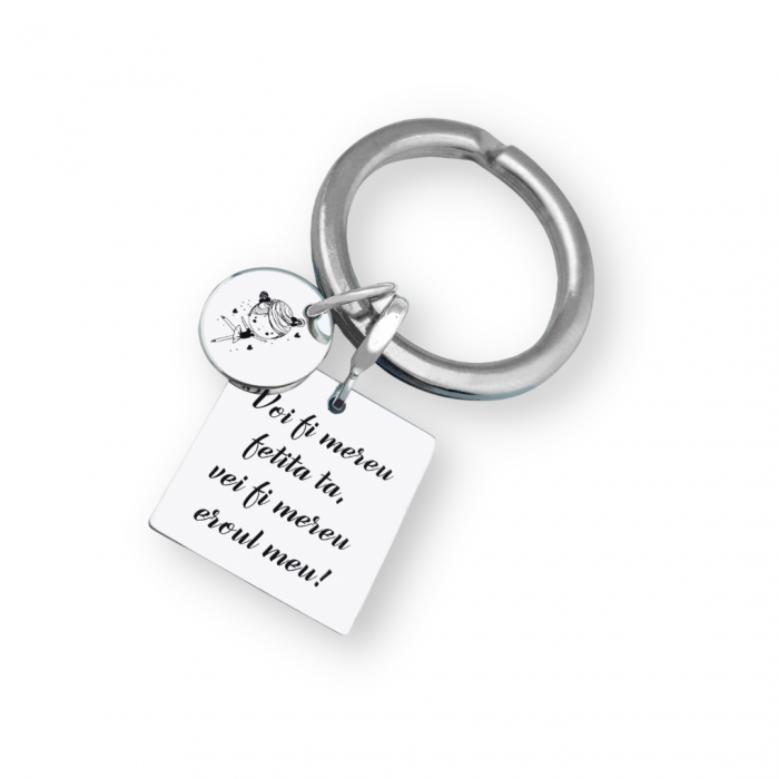 Breloc personalizat argint Cadou tati [2]