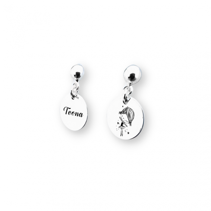 Cercei argint personalizati Nume & Simbol [2]