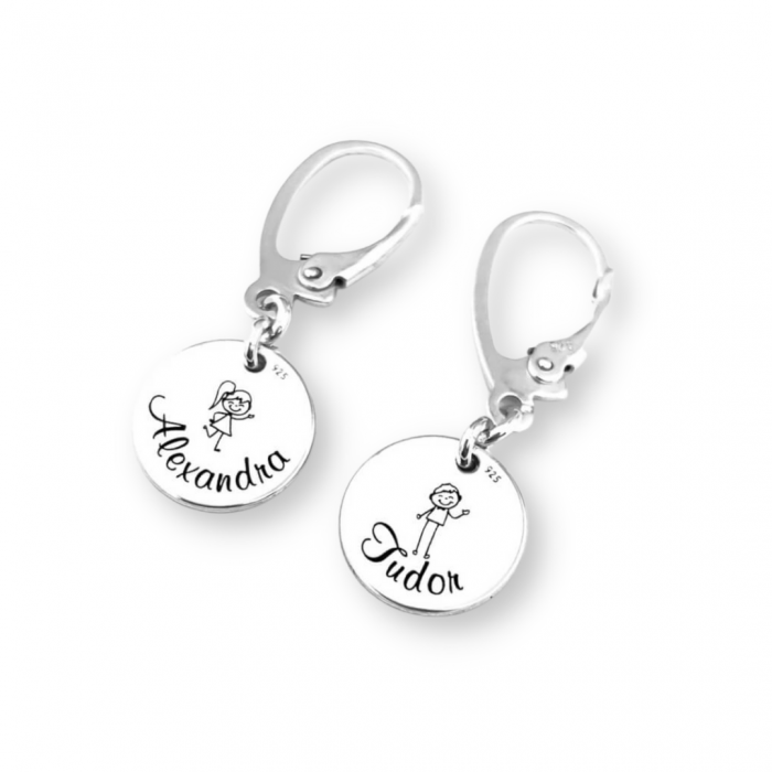 Cercei argint personalizati Nume & Simboluri [2]