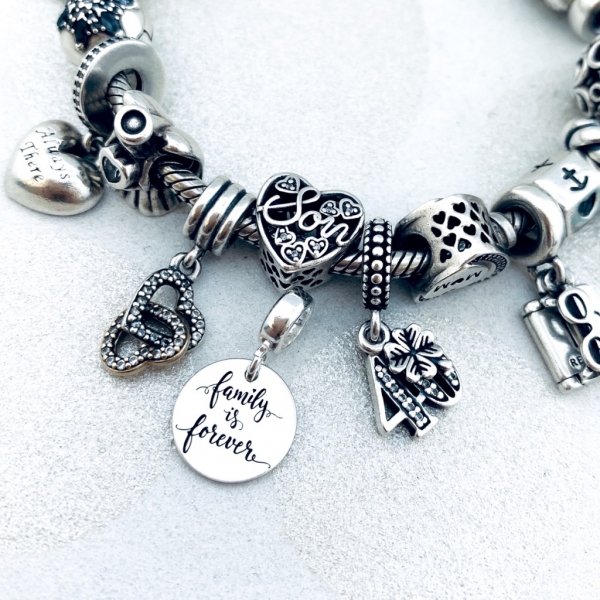 Charm argint personalizat banut Sisters Forever [3]