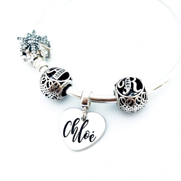 Charm argint 925 forma inimioara personalizat cu mesaj [2]