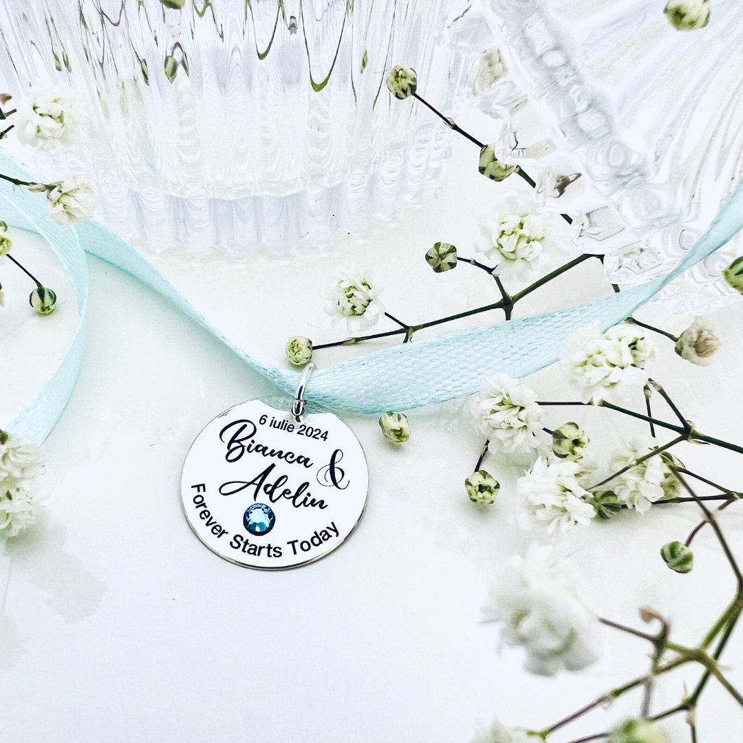 Charm personalizat din argint buchet mireasa  [4]