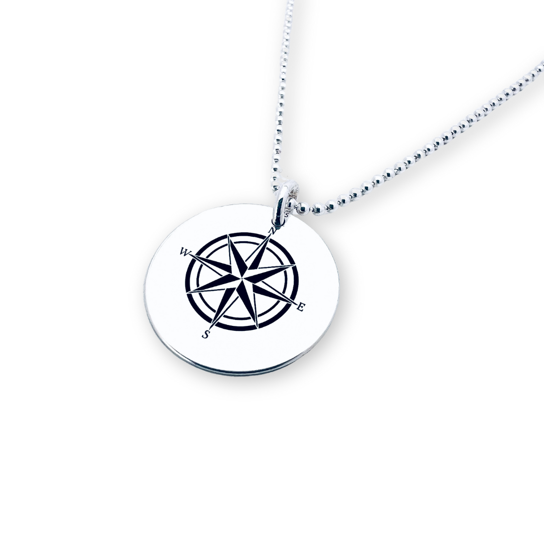 Colier argint army personalizat pentru barbati - Busola iubirii [2]