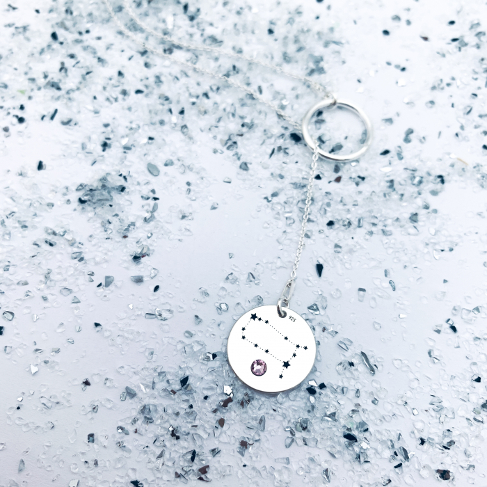 Colier argint asimetric gravat Constelatii cristal Swarovski Personally ME [3]