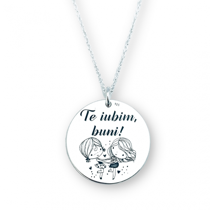 Lantisor gravat - Cadou pentru Bunica Te iubim, Buni [2]