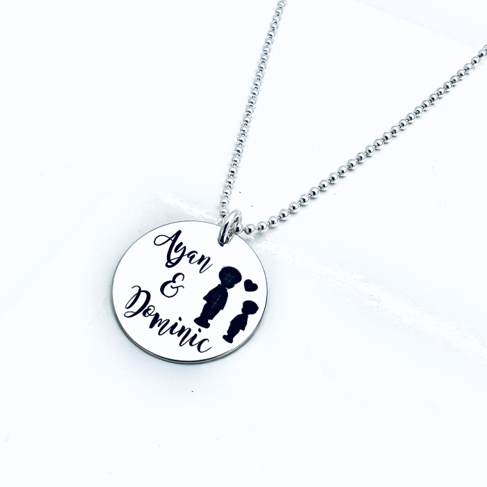 Lantisor argint personalizat Nume&Siluete Copii [3]