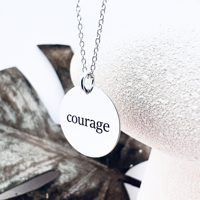 Colier argint gravat snur textil - I Am [7]