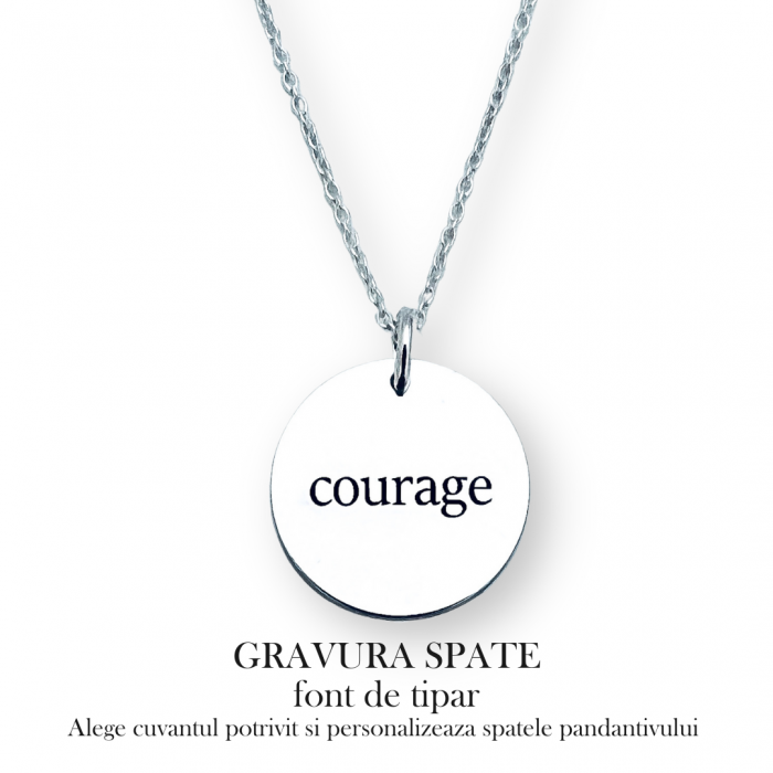 Colier argint gravat snur textil - I Am [3]