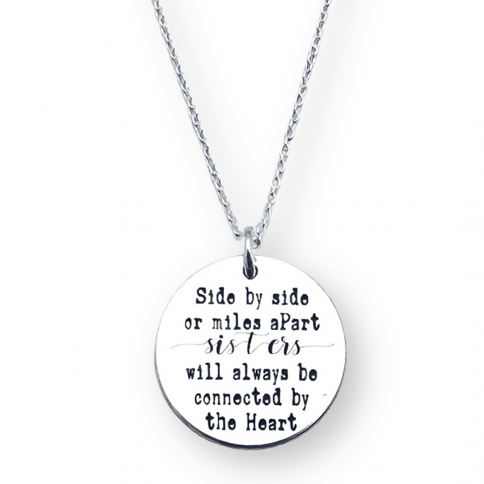 Colier personalizat argint mesaj gravat pentru sora sau prietena [2]