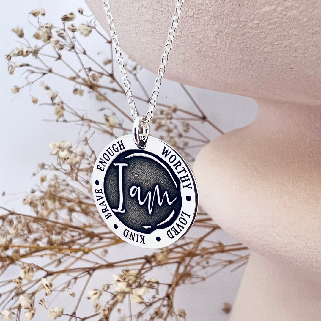 Colier argint personalizat - I Am - Cuvinte care au putere [2]