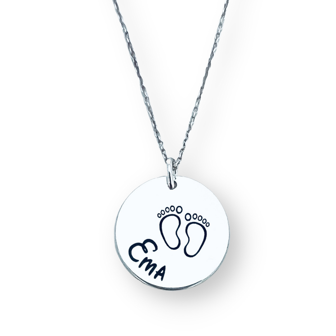 Colier personalizat argint nume si simbol bebelus [3]