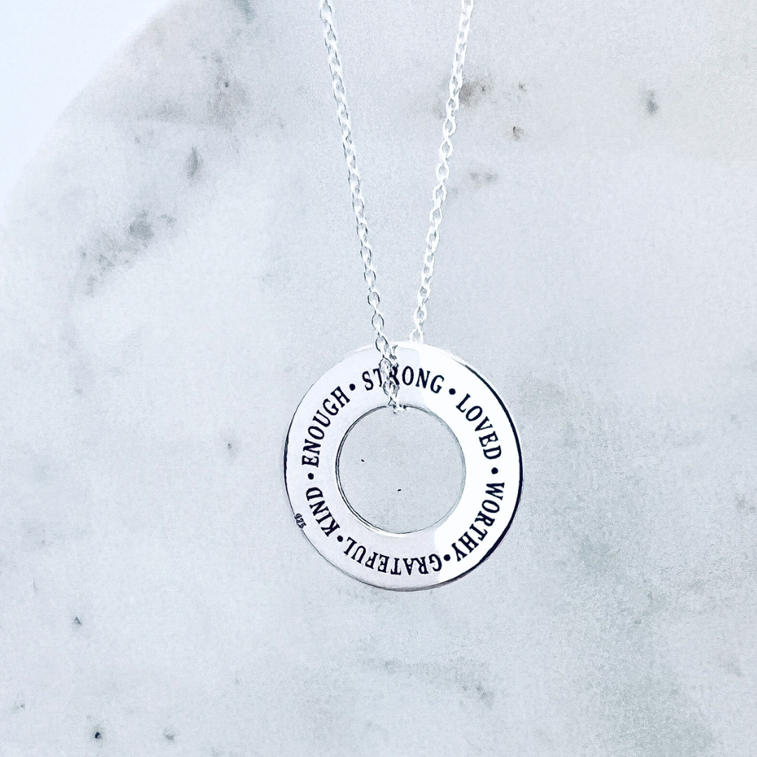 Colier argint personalizat pandantiv disc - I am [3]