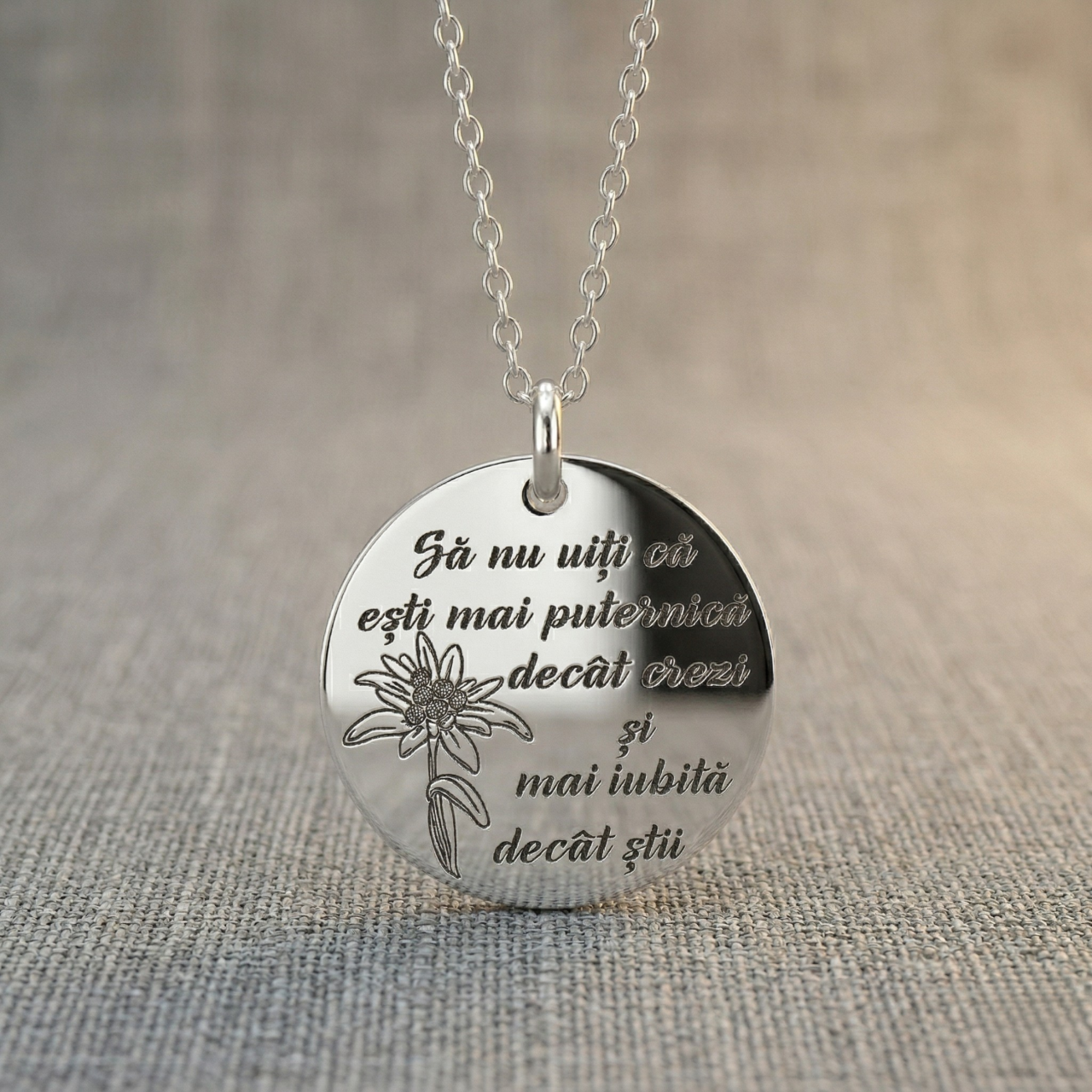 Colier din argint personalizat cu mesaj si Simbol Sa nu uiti... [3]