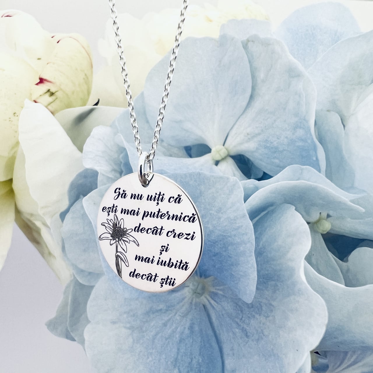 Colier din argint personalizat cu mesaj si Simbol Sa nu uiti... [2]