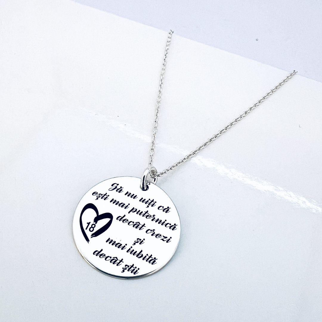 Colier personalizat din argint Sa nu uiti - 18 - Cadou majorat [2]